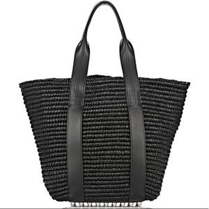 Pre-owned Alexander Wang Black Raffia Paneer Tote